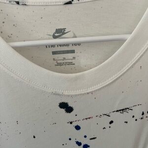 Nike futura collab White T-Shirt with Artistic Splatter